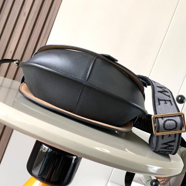Loewe Small Gate bag in soft calfskin and jacquard black - Image 5