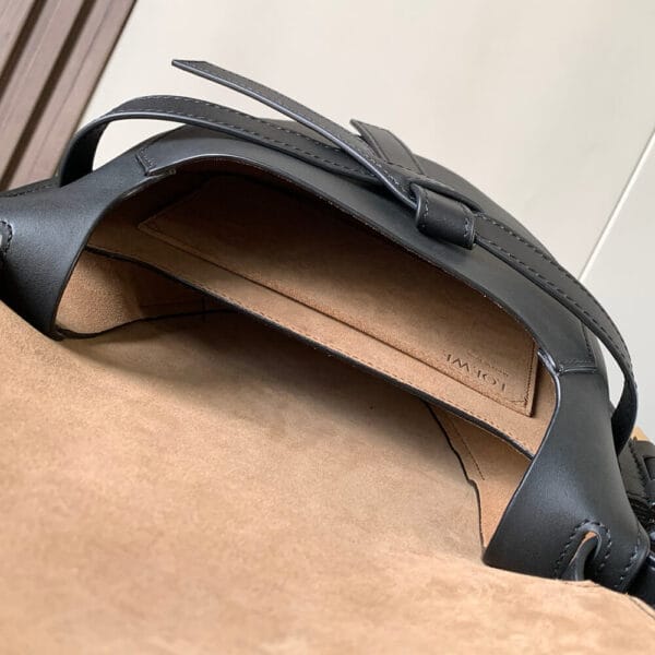 Loewe Small Gate bag in soft calfskin and jacquard black - Image 8