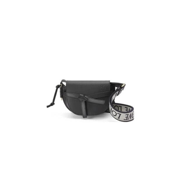 Loewe Small Gate bag in soft calfskin and jacquard black