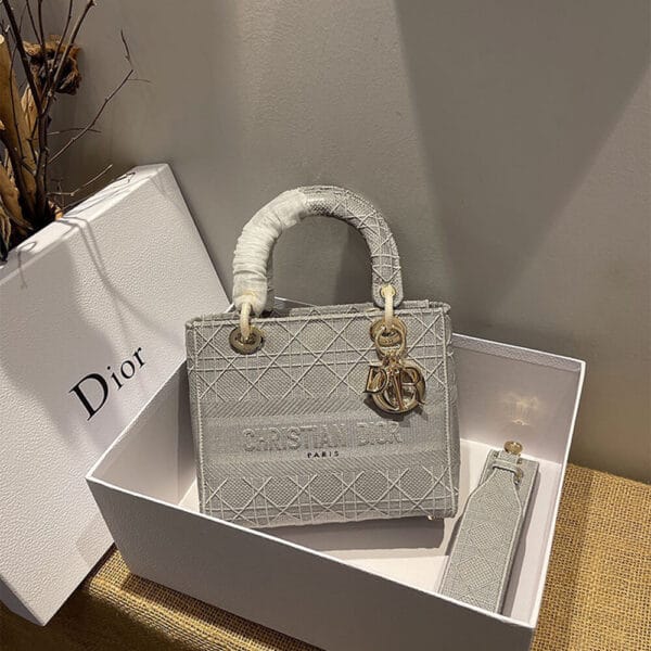 DIOR MEDIUM LADY D-LITE BAG Medium grey - Image 2