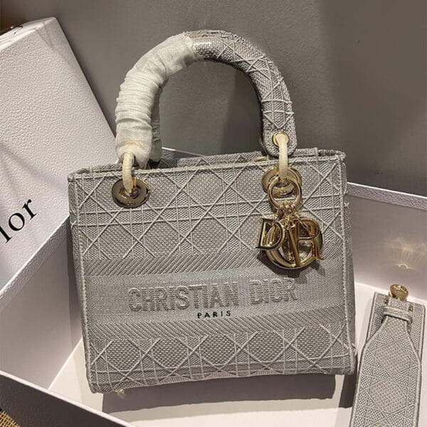 DIOR MEDIUM LADY D-LITE BAG Medium grey - Image 3