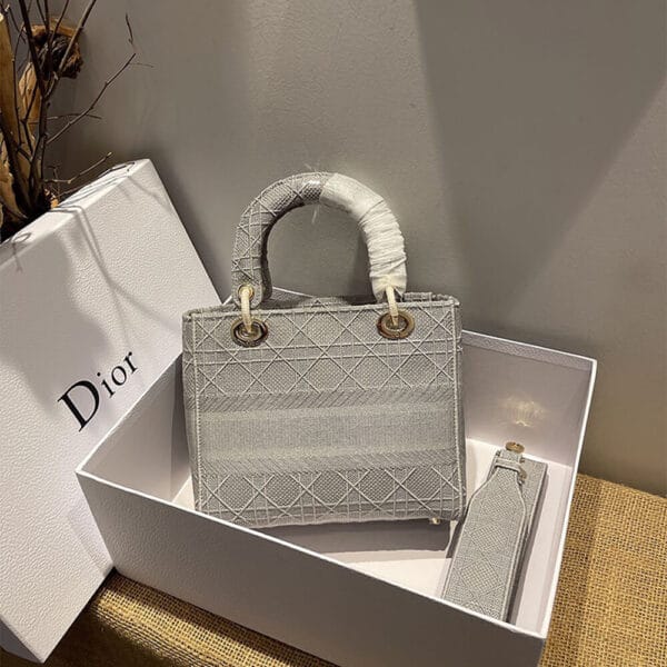 DIOR MEDIUM LADY D-LITE BAG Medium grey - Image 4