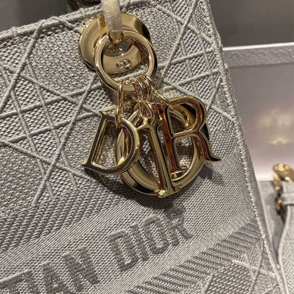 DIOR MEDIUM LADY D-LITE BAG Medium grey - Image 7