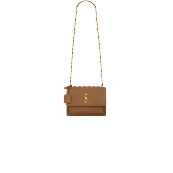 YSL sunset medium leather shoulder bag Khaki