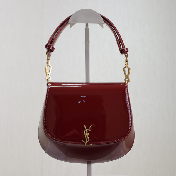 YSL VOLTAIRE TOP HANDLE in patent leather(High-end grade) Red - Image 2