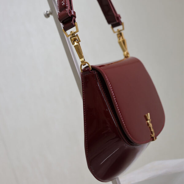 YSL VOLTAIRE TOP HANDLE in patent leather(High-end grade) Red - Image 3