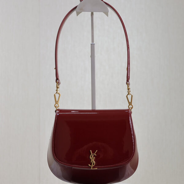 YSL VOLTAIRE TOP HANDLE in patent leather(High-end grade) Red - Image 7