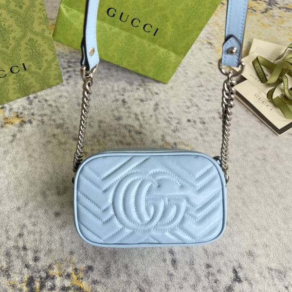 GG Marmont matelasse mini bag Lake Blue - Image 4