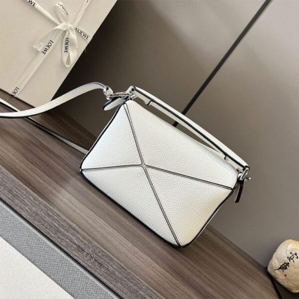 LOEWE Mini Puzzle bag in classic calfskin Beige - Image 4