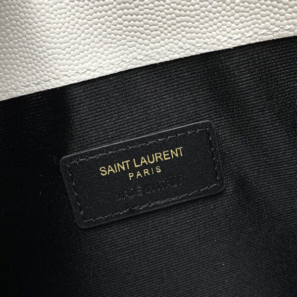 YSL UPTOWN POUCH IN GRAIN DE POUDRE EMBOSSED LEATHER Beige - Image 8