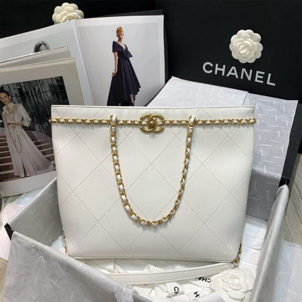 CHANEL Small Shopping Bag Beige - Image 2