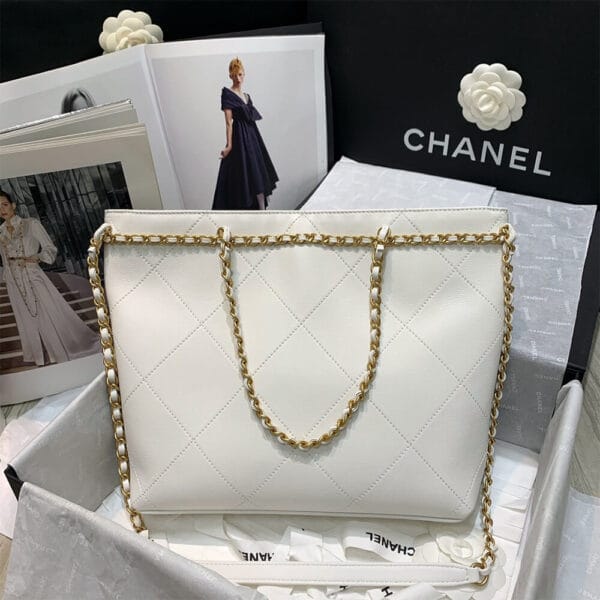 CHANEL Small Shopping Bag Beige - Image 3
