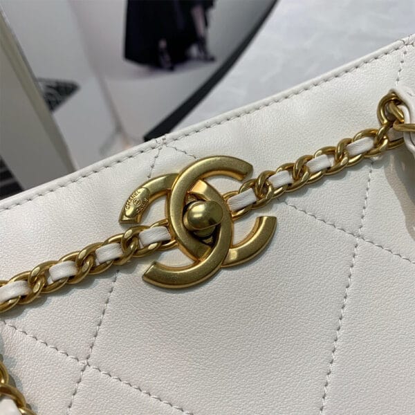 CHANEL Small Shopping Bag Beige - Image 6