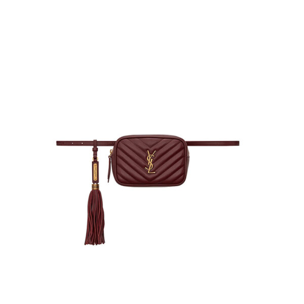 YSL LOU BELT BAG IN MATELASSE LEATHER Red
