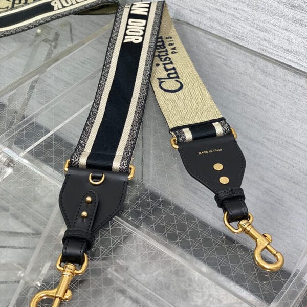 Dior Adjustable shoulder strap with loops black - Image 2