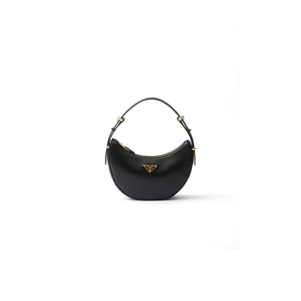 Prada Arqué small leather shoulder bag black