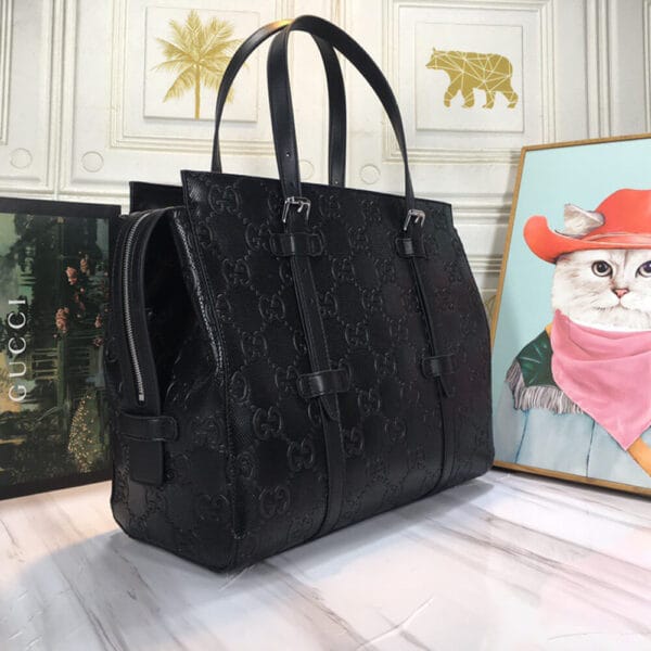 GG embossed tote bag black - Image 3