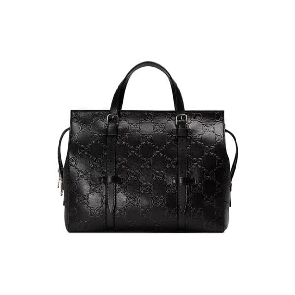 GG embossed tote bag black