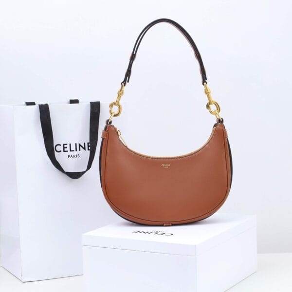 CELINE Medium Ava Shoulder Bag in Smooth Calfskin Khaki - Image 2