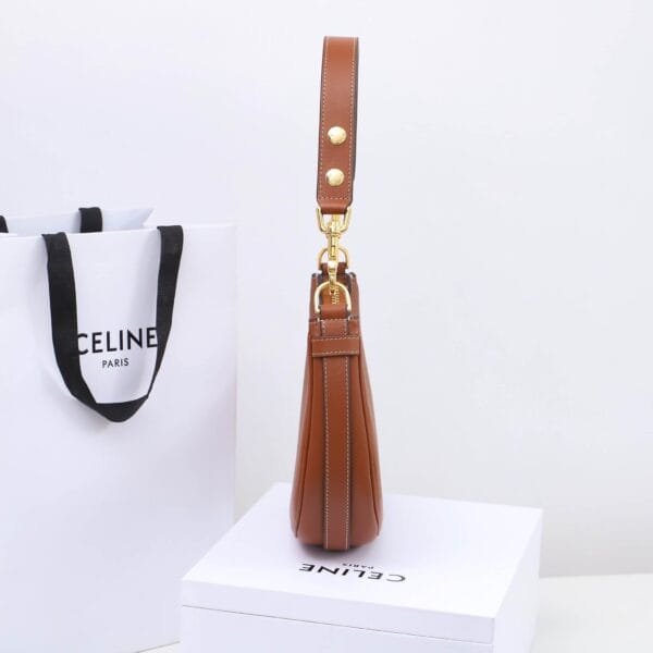CELINE Medium Ava Shoulder Bag in Smooth Calfskin Khaki - Image 3