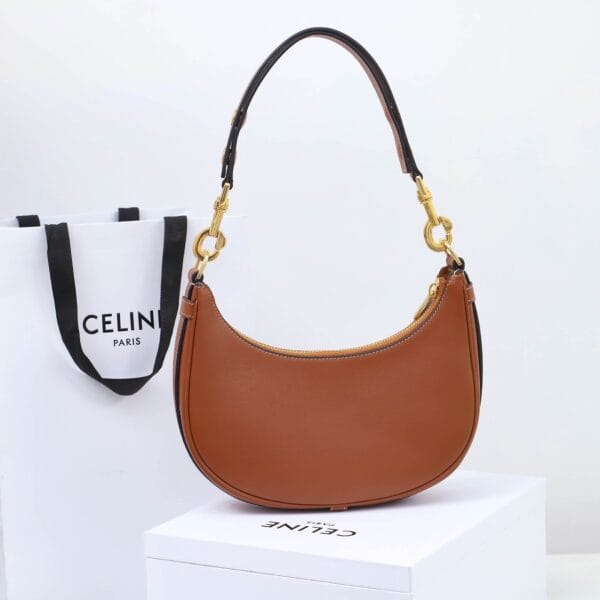 CELINE Medium Ava Shoulder Bag in Smooth Calfskin Khaki - Image 4