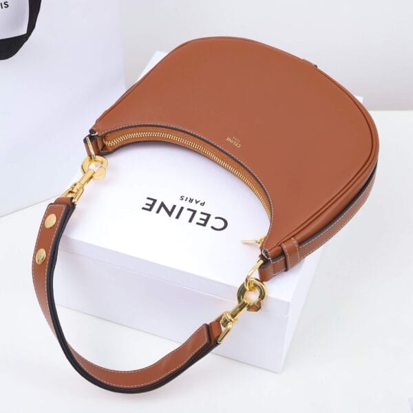 CELINE Medium Ava Shoulder Bag in Smooth Calfskin Khaki - Image 5