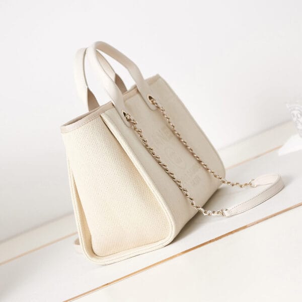Chanel Small Tote Bag Beige - Image 3