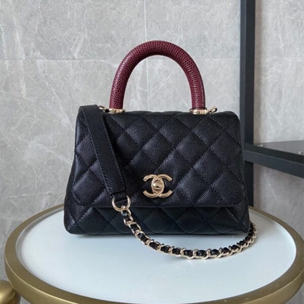 Chanel Coco handle flap shoulder bag Mini black - Image 2