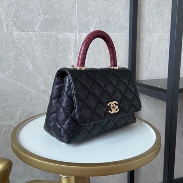 Chanel Coco handle flap shoulder bag Mini black - Image 3