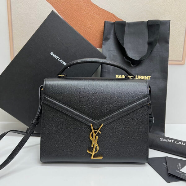 YSL CASSANDRA Medium Grainy Embossed Leather Top Handle Bag black - Image 2