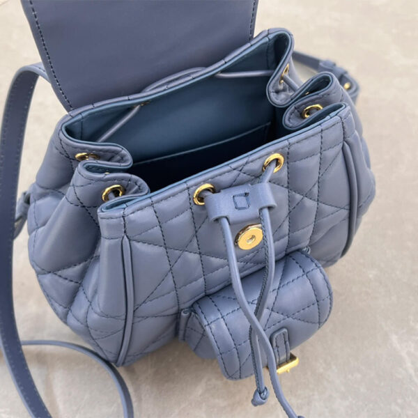 Small Dior Caro Backpack(High-end Grade) black - Image 8