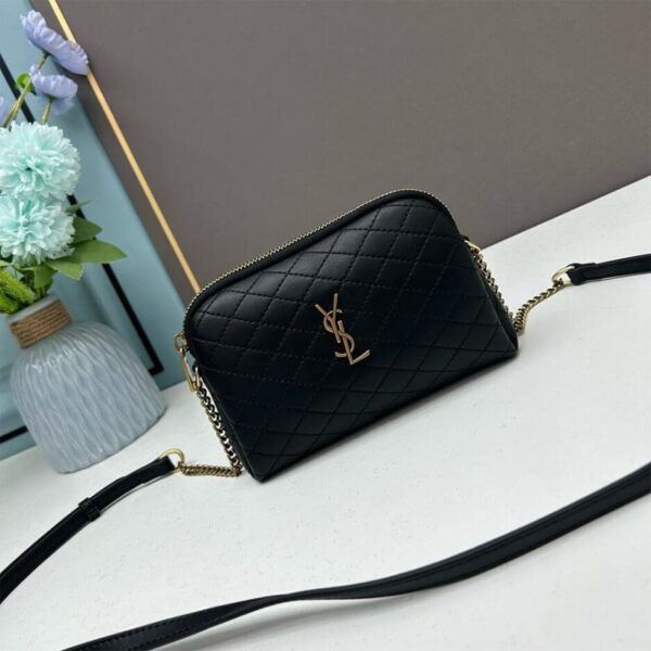 YSL Gaby zipped pouch in quilted lambskin black - Image 2