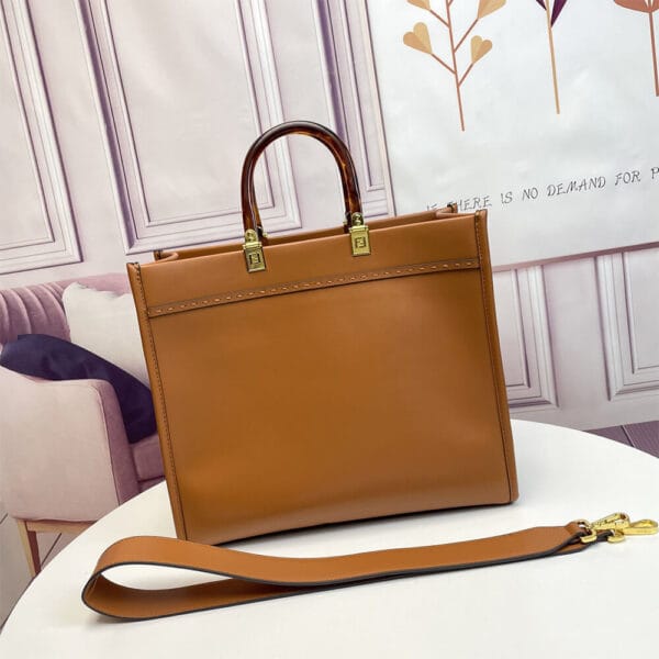 FENDI SUNSHINE Medium Tote Bag Khaki - Image 3