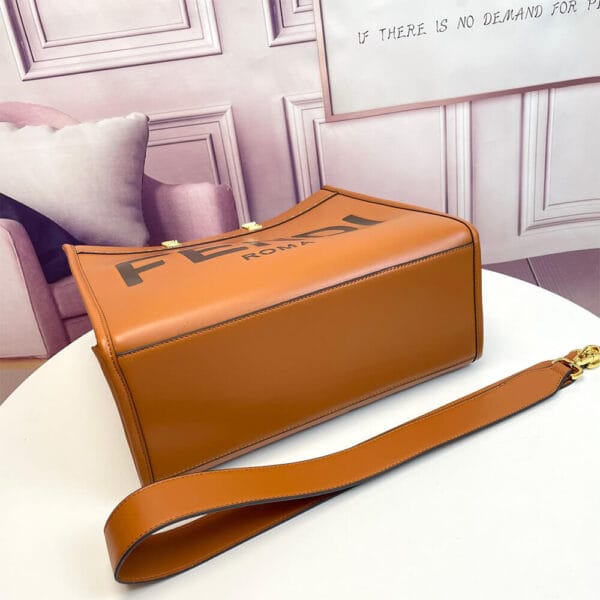 FENDI SUNSHINE Medium Tote Bag Khaki - Image 4