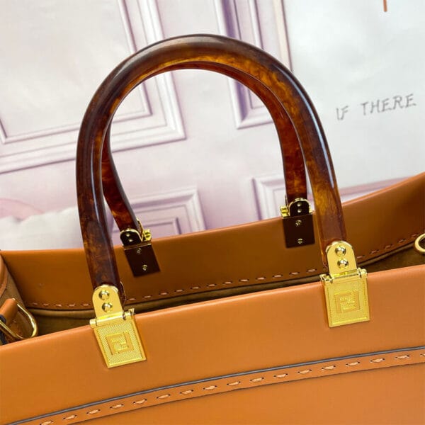 FENDI SUNSHINE Medium Tote Bag Khaki - Image 5