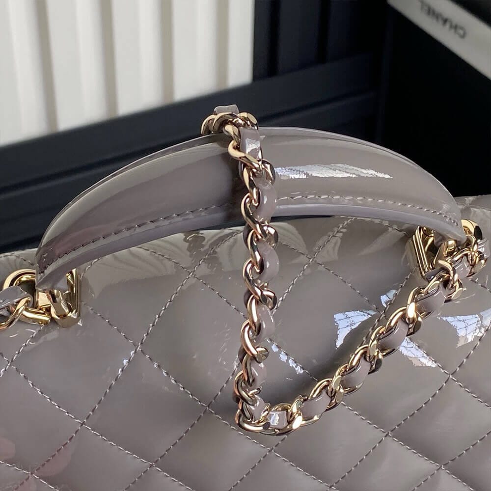 CHANEL Mini Classic Handbag With Top Handle Medium grey - Image 6