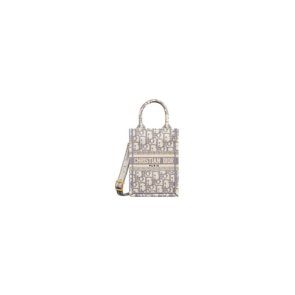 Mini Vertical Dior Book Tote Lake Blue