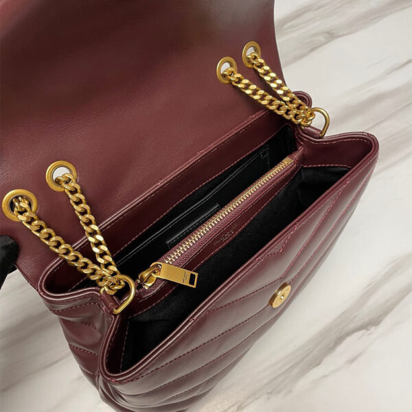 YSL LOULOU SMALL CHAIN BAG Red - Image 8