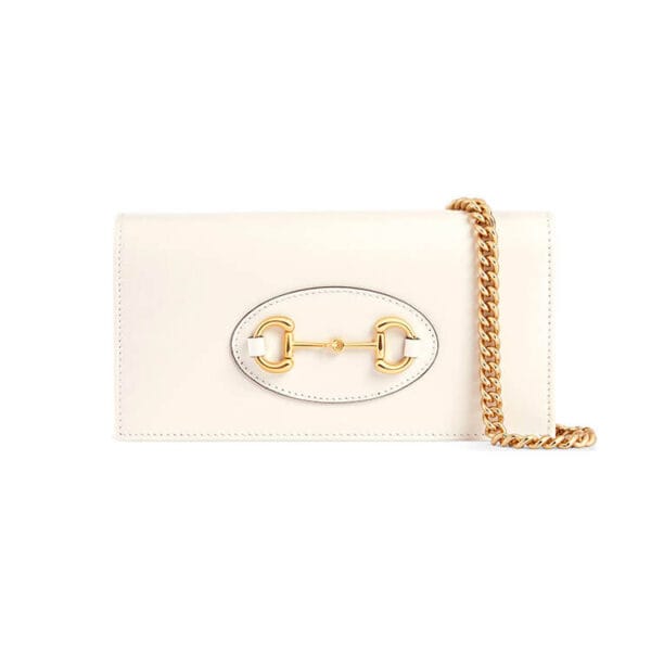 Gucci Horsebit 1955 Wallet With Chain Beige