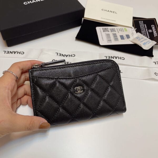 Chanel Classic Zipped Card Holder black - Image 2