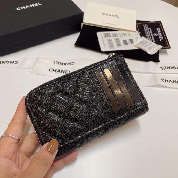 Chanel Classic Zipped Card Holder black - Image 3