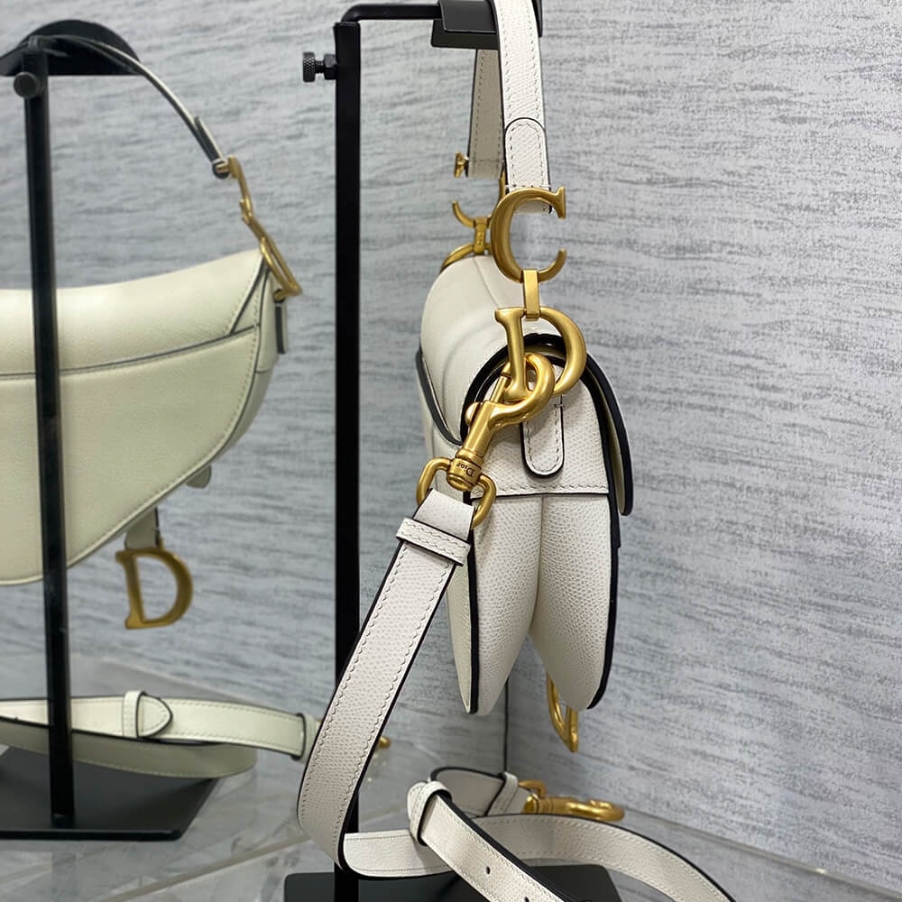 Dior Mini Saddle Bag with Strap Beige - Image 3