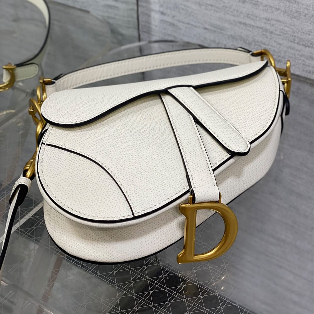 Dior Mini Saddle Bag with Strap Beige - Image 5