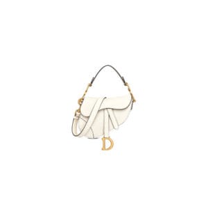 Dior Mini Saddle Bag with Strap Beige