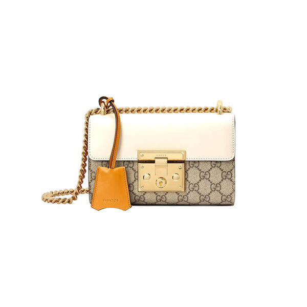 Padlock small GG shoulder bag Beige