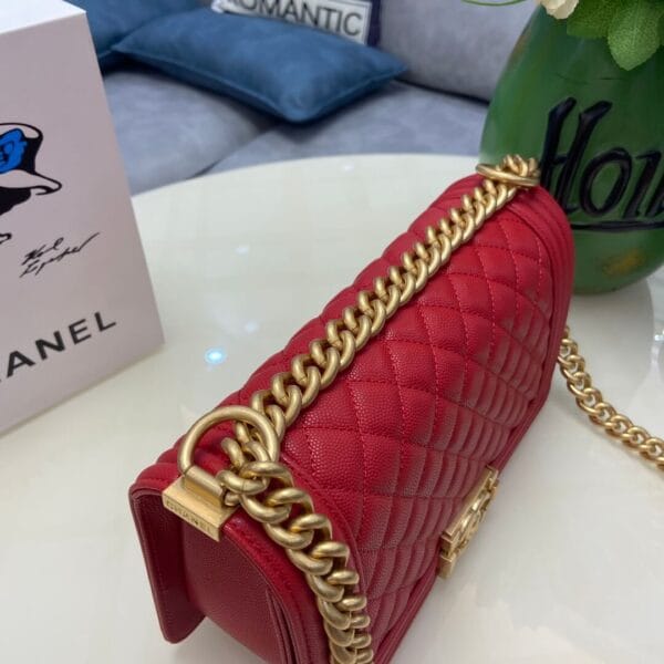 BOY CHANEL Handbag(high-end grade) Red - Image 5