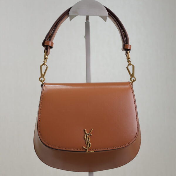 YSL VOLTAIRE TOP HANDLE in leather Khaki - Image 2