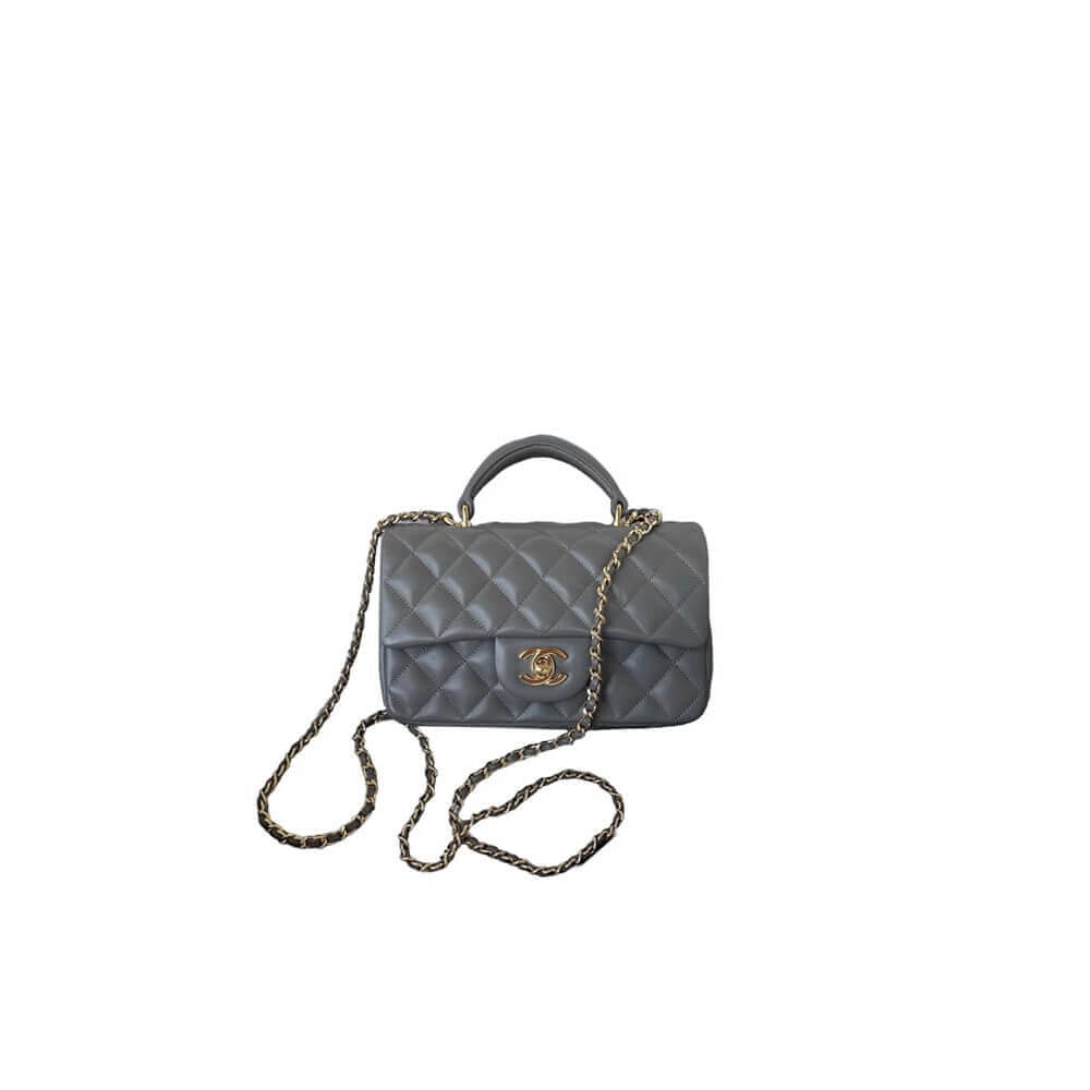 CHANEL Mini Classic Handbag With Top Handle black