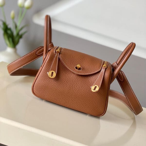 Hermes Lindy Mini Bag Khaki - Image 2