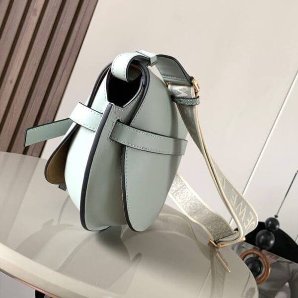 Loewe Small Gate bag in soft calfskin and jacquard Green - Image 3
